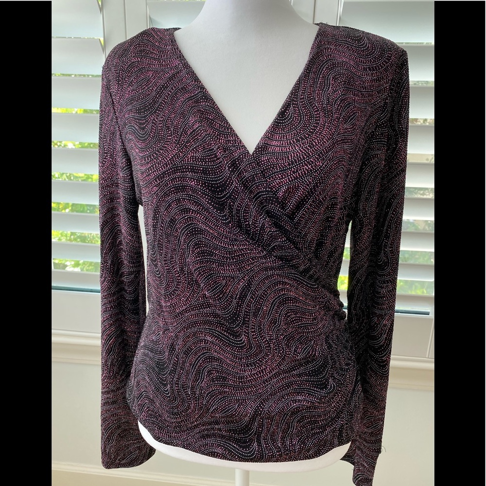 Sparkle Faux-Wrap Top🎄